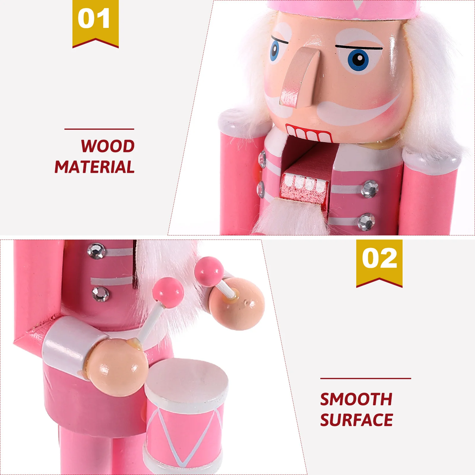 

Wooden Nutcracker Soldier Christmas Decoration Xmas Nutcrackers Craft Ornament For Holiday Home Party Desktop Decor 3D Carved
