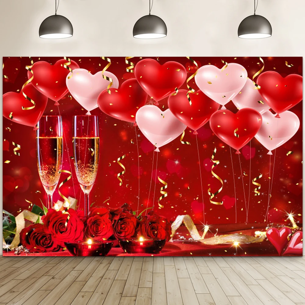 قلوب حمراء موضوع التصوير خلفية ، بالونات الحب ، موضوع عيد الحب ، دش الزفاف ، زوجين استوديو صورة الصور ، تبادل لاطلاق النار الدعائم