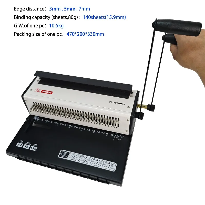TD-1800B34 2025 New Model Wire Binding Machine 3:1