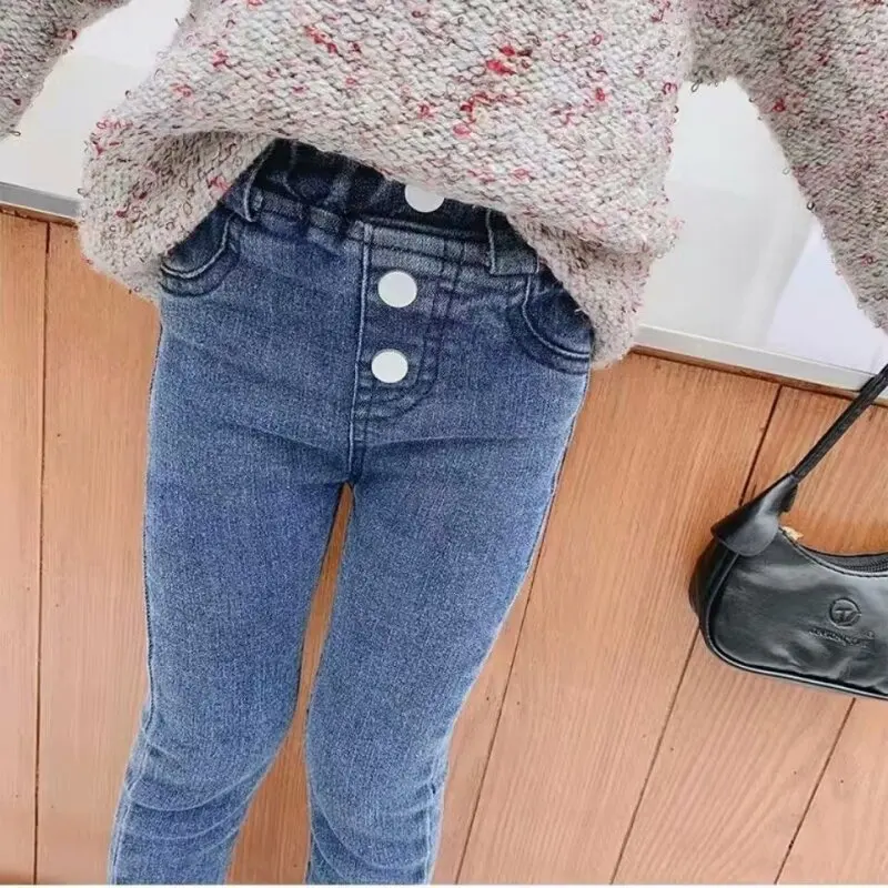 Spring Autumn Denim Pants Children Jeans  Casual Girls JeanTrousers  Clothes Children Bottoms Baby Clothes 1 2 3 4 5 6 7 Years