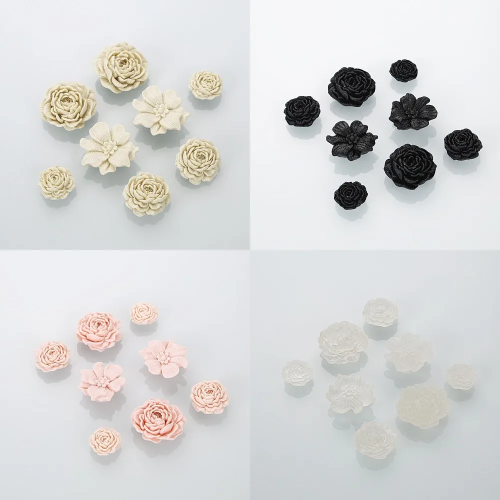 New Cartoon Puff Flower Hole Shoe Charms Decorations Fashion Shining Pearl Shoe Flower Shoes Buckle DIY 3D Hole Shoe Accessories