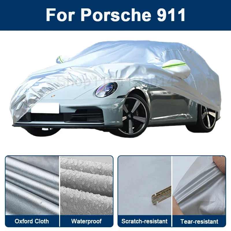

Всепогодный чехол для автомобиля Porsche 911 с отражающими полосами, водонепроницаемый, снегозащитный, пылезащитный, с защитой от УФ-излучения, внешние аксессуары