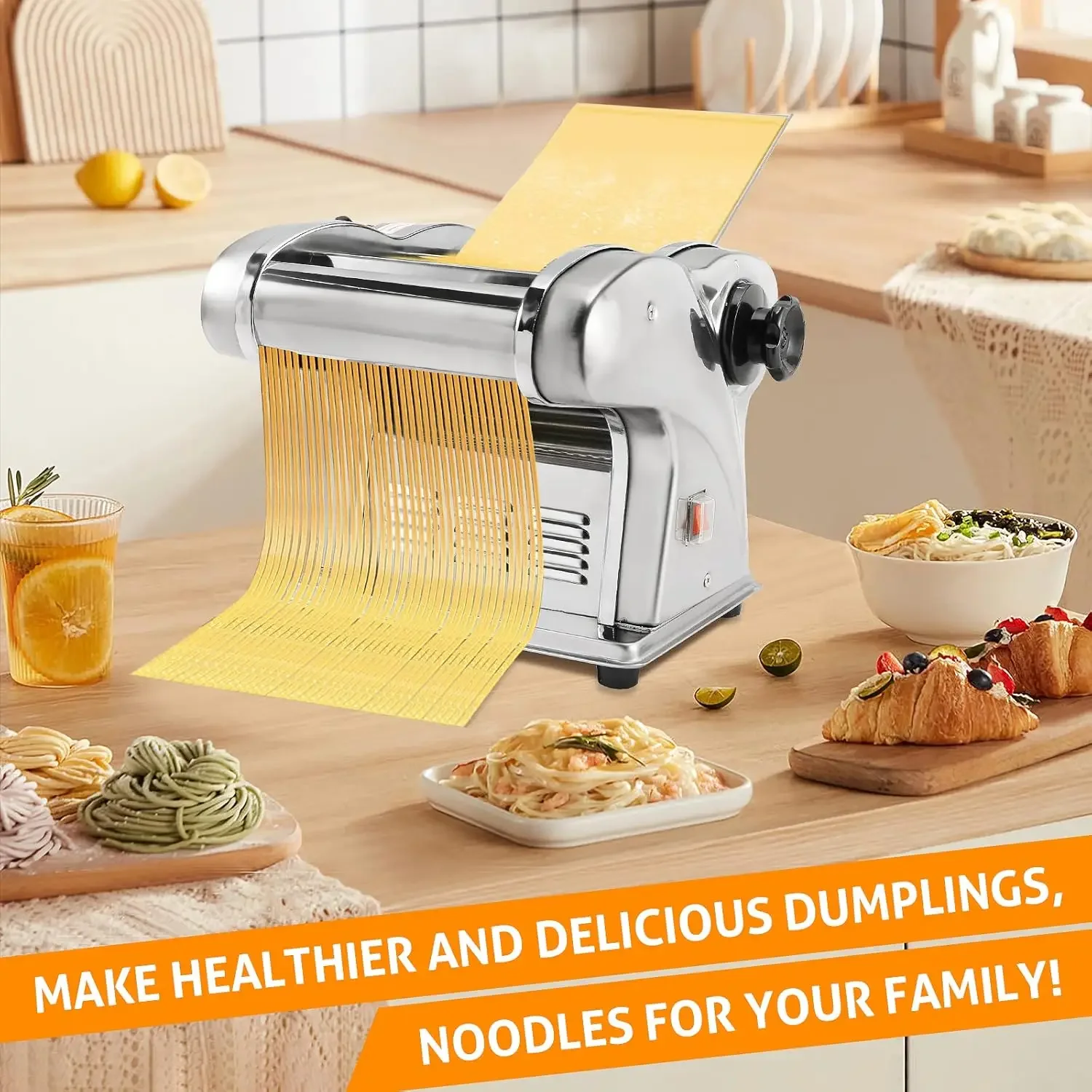 

KitchenAid валик для теста и набор резаков из нержавеющей стали, машина для изготовления макаронных изделий и насадка для резки лапши для миксеров на подставке