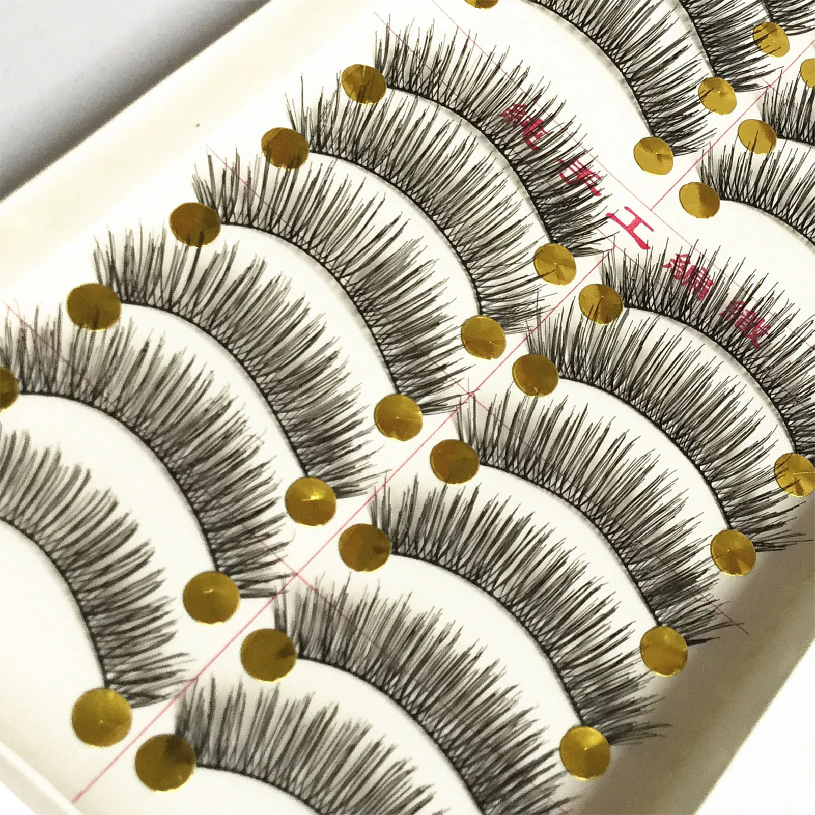 10 Pairs False Eyelashes Soft Reusable 3D Volume Fake Eyelashes for Cosplay Wedding Makeup Salon