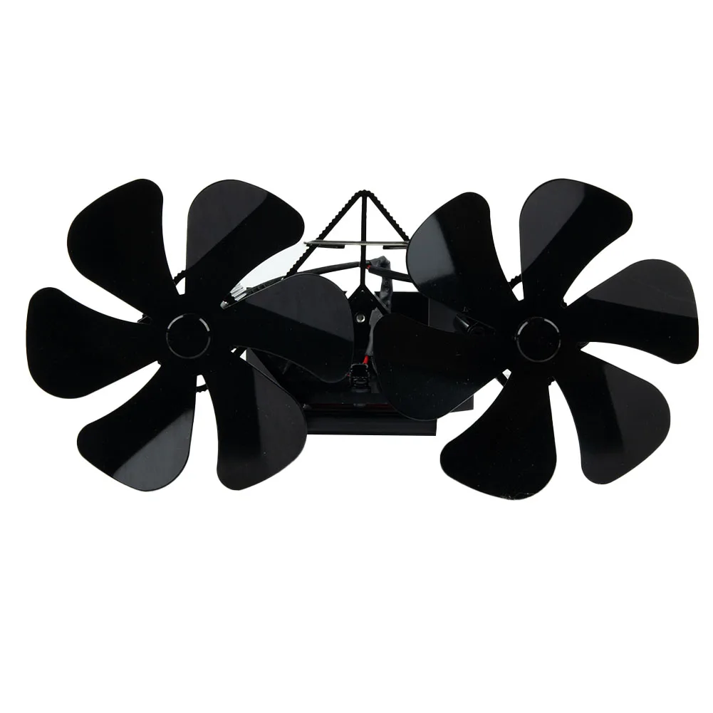 Double Head Fireplace Fan 12 Blade 12 Pieces 1400rpm 160-200 Aluminum Thermoelectric Module Unpowered Operation