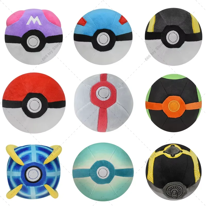 15 Styles Pokemon Plush Pokeball Master Ball Great Ultra Premier Ball Strange Ball Soft Anime Stuffed Toys Pocket Monster Doll