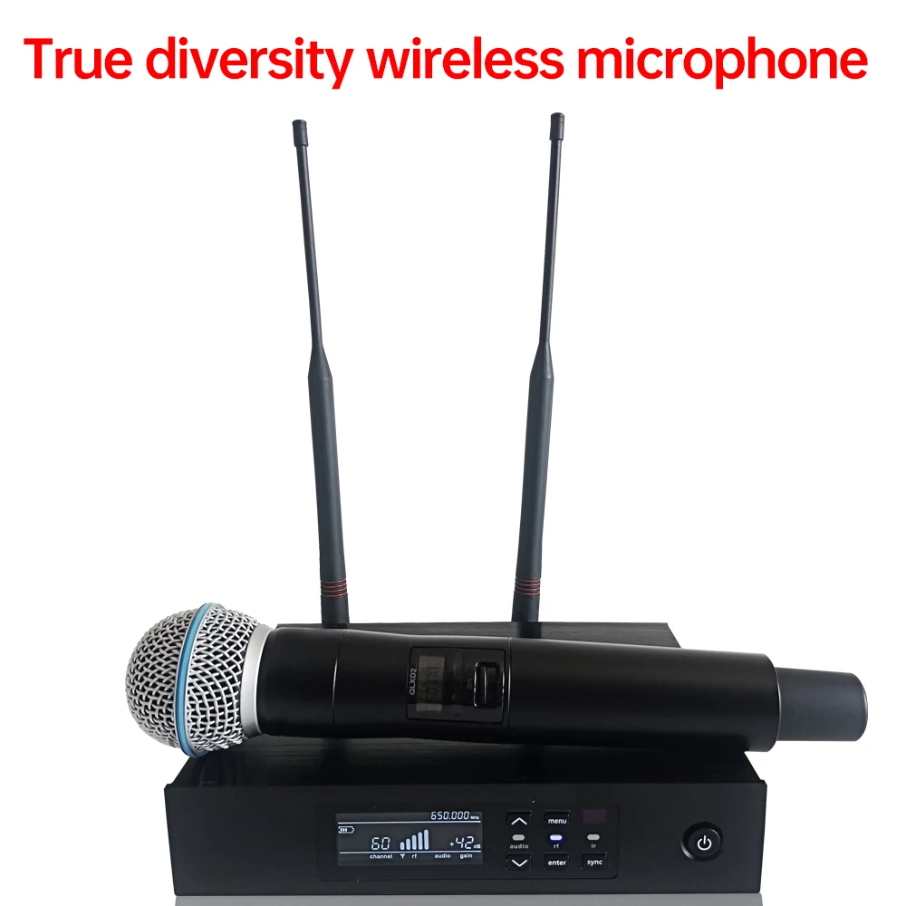 Беспроводной микрофон QLXD4 BETA58A True Diversity, профессиональный беспроводной микрофон для сценических выступлений, вечеринок и караоке.
