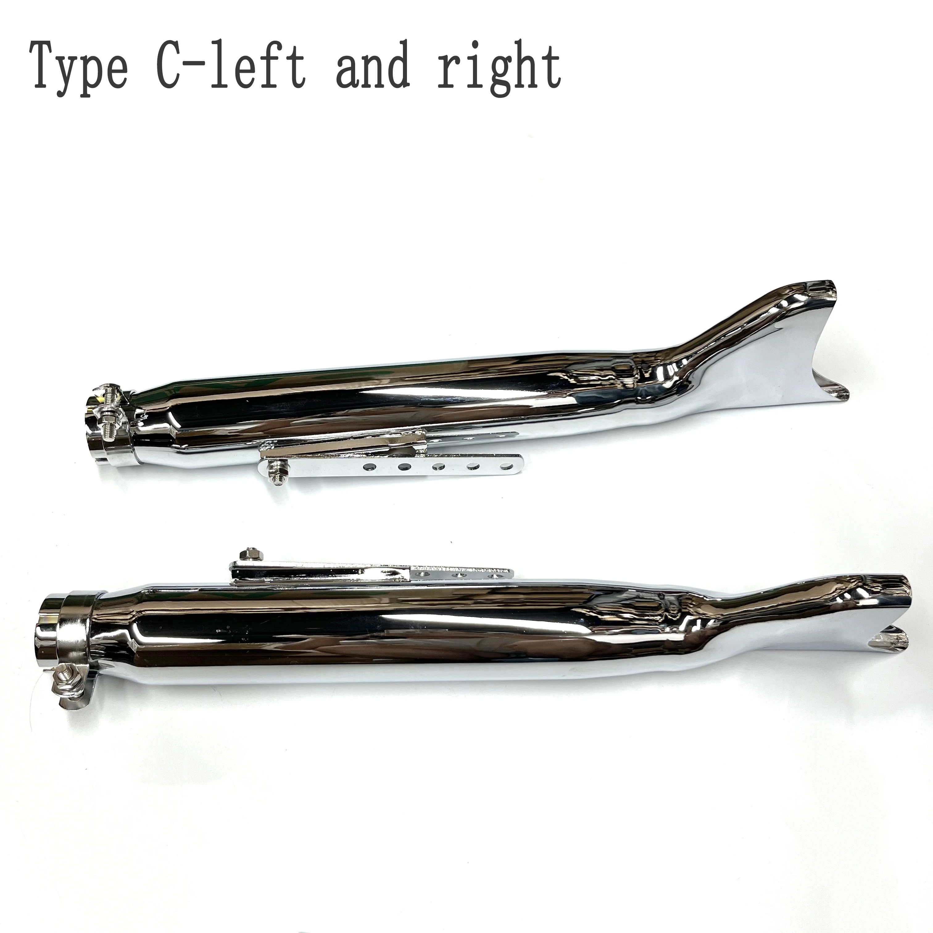 

Motorcycle Retro Silver Fishtail Exhaust Muffler 24HP 32HP Engine Part Case Dnepr For Ural K750 M1 M72 R71 R12 MT12 XL883 1200