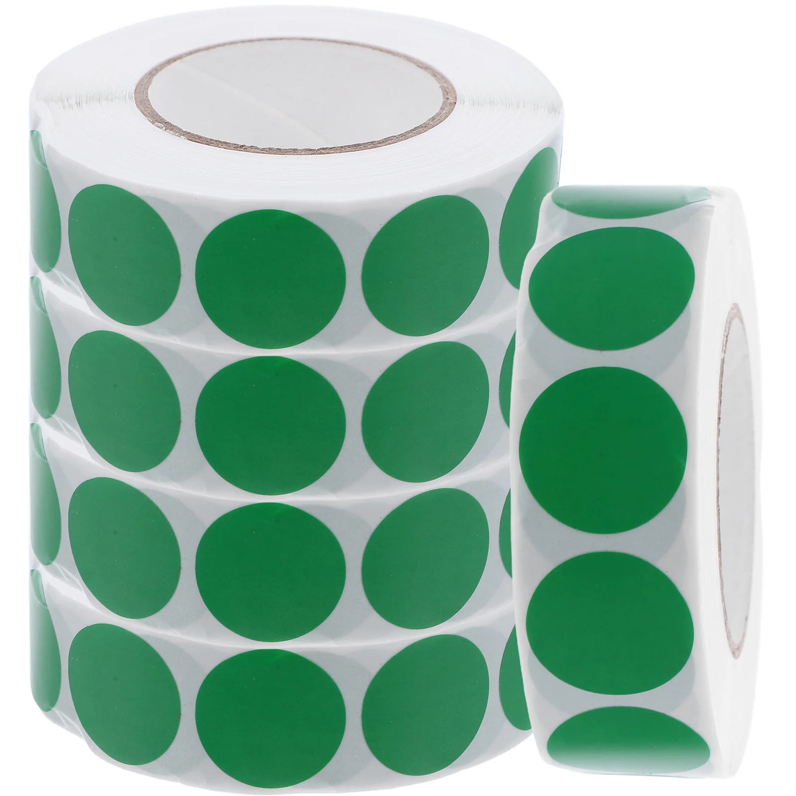 5 Rolls Green Round Self Adhesive Seal Stickers Writable Envelope Circle Labels for Present Packaging Boxes Sticky Labels