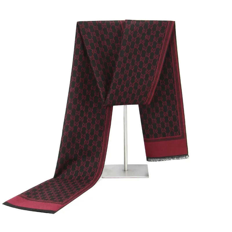 2025 الشتاء الكشمير وشاح الرجال الفاخرة خطابات طباعة الباشمينا الأوشحة أزياء رجال الأعمال الرقبة لينة الأوشحة الدافئة