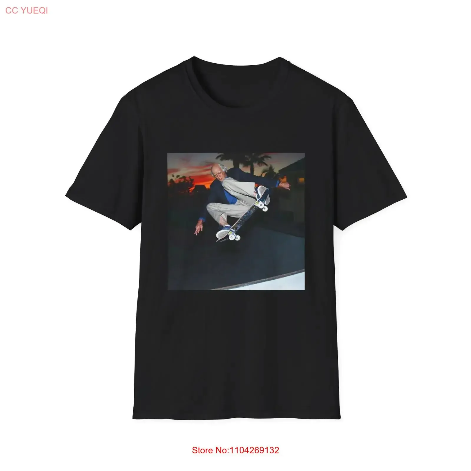 tony hawk as larry david photo T Shirt vintage Washed fashion Soft Unisex Versatile Top For Everyday Wear Casual Stretched