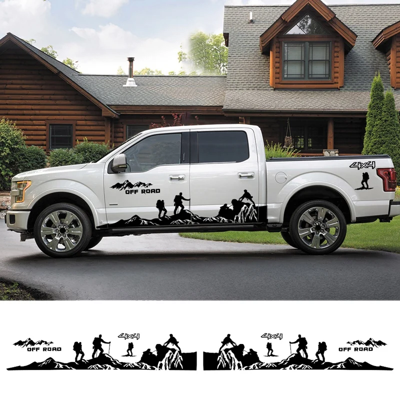 8PCS Car Door Side Body Stickers For Ford Ranger Raptor F150 F-150 Off Road 4X4 Climber Pickup DIY Auto Decals Sticker