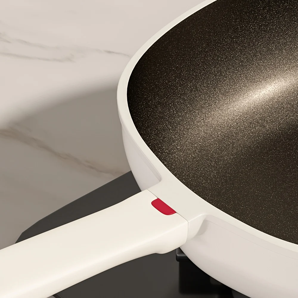 New Dream Titanium Ceramic Wok and Frying Pan Set - Nonstick Skillet with Silicone Spatula, Coating-Free Flat Bottom Sauté Pan, Gas & Induction Compatible, Indoor/Outdoor Pizza Egg Omelet Pan, Christmas Gift Ideas view 2