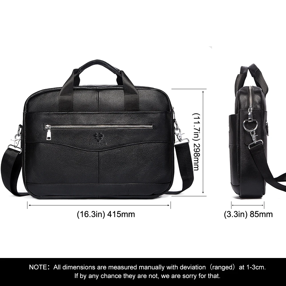 حقيبة رجالية من الجلد الطبيعي للعمل حقائب كمبيوتر محمول عالية الجودة حقائب كتف كاجوال للرجال بطبقة علوية حقائب سفر جلدية