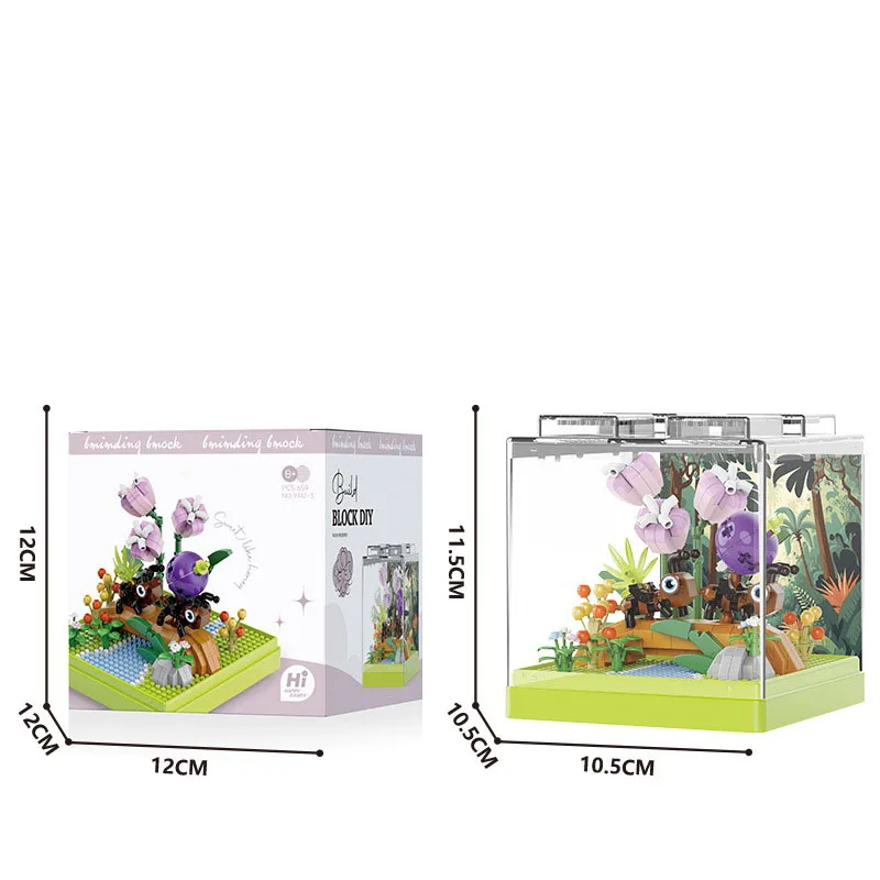 Idea Insect World Box Micro Diamond Block Farfalla BEE Formica Scarabeo Nanobricks 3D Muro di Costruzione di Mattoni Giocattolo Educativo Per I Regali
