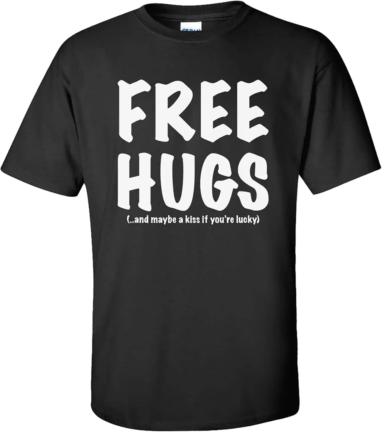 Free HUGS (and Maybe a kiss) Short Sleeve T-Shirt in Black