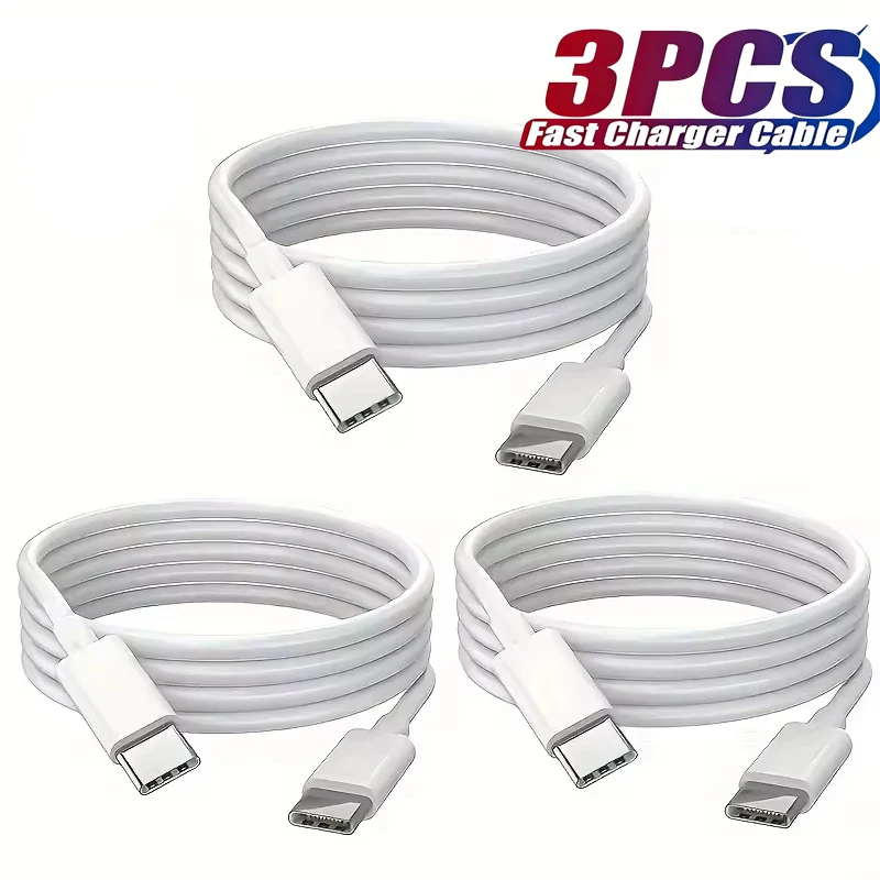 3er-Pack USB-C zu USB-C Ladekabel 1M 1,5M 2M 60W Typ-C zu Typ-C Schnellladekabel für iPhone 17 15 16 15 16 Pro Max