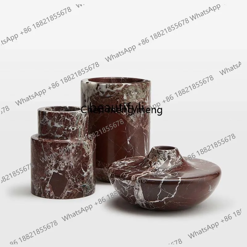 

Простая современная легкая роскошная ваза для гостей, домашний мягкий наряд, модель для комнаты, гостиной, пасторальное украшение из натурального мрамора, цветов
