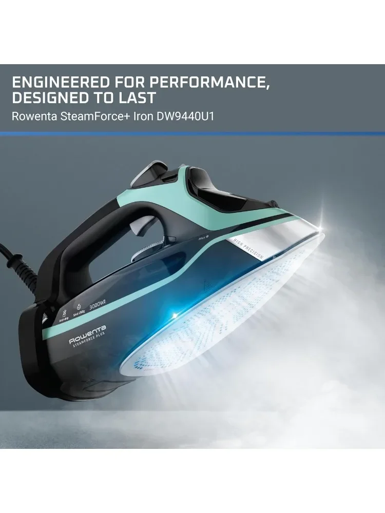 

Good Steam Force Stainless Steel Soleplate Steam Iron for Clothes 400 Microsteam Holes 1800 Watts Ironing, Fabric Steamer