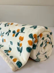 Floral Blanket Botanical Throw Blanket Soft Cozy Warm Plush Fleece Flannel Blanket Gift for Woman Couch Bed Living Room Decor