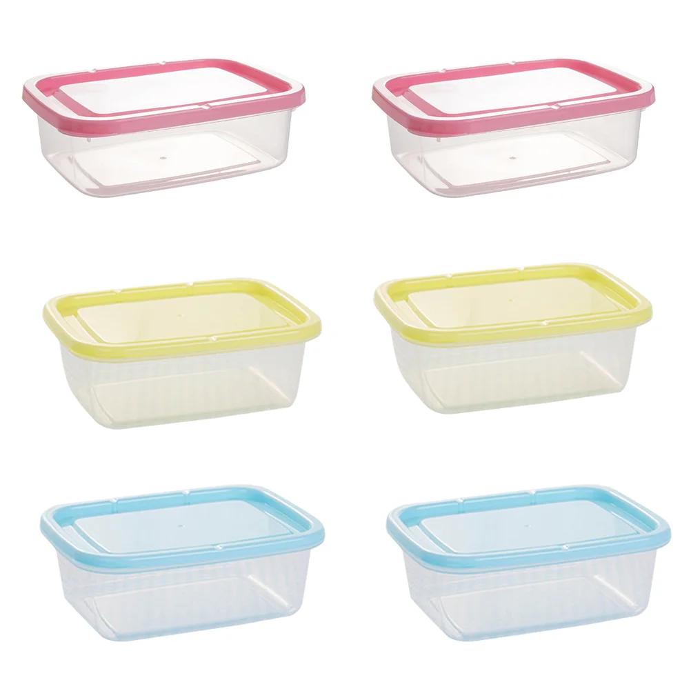 

6 Pcs Mini Fridge Refrigerator Rectangular Food Boxes Rectangle Small Containers