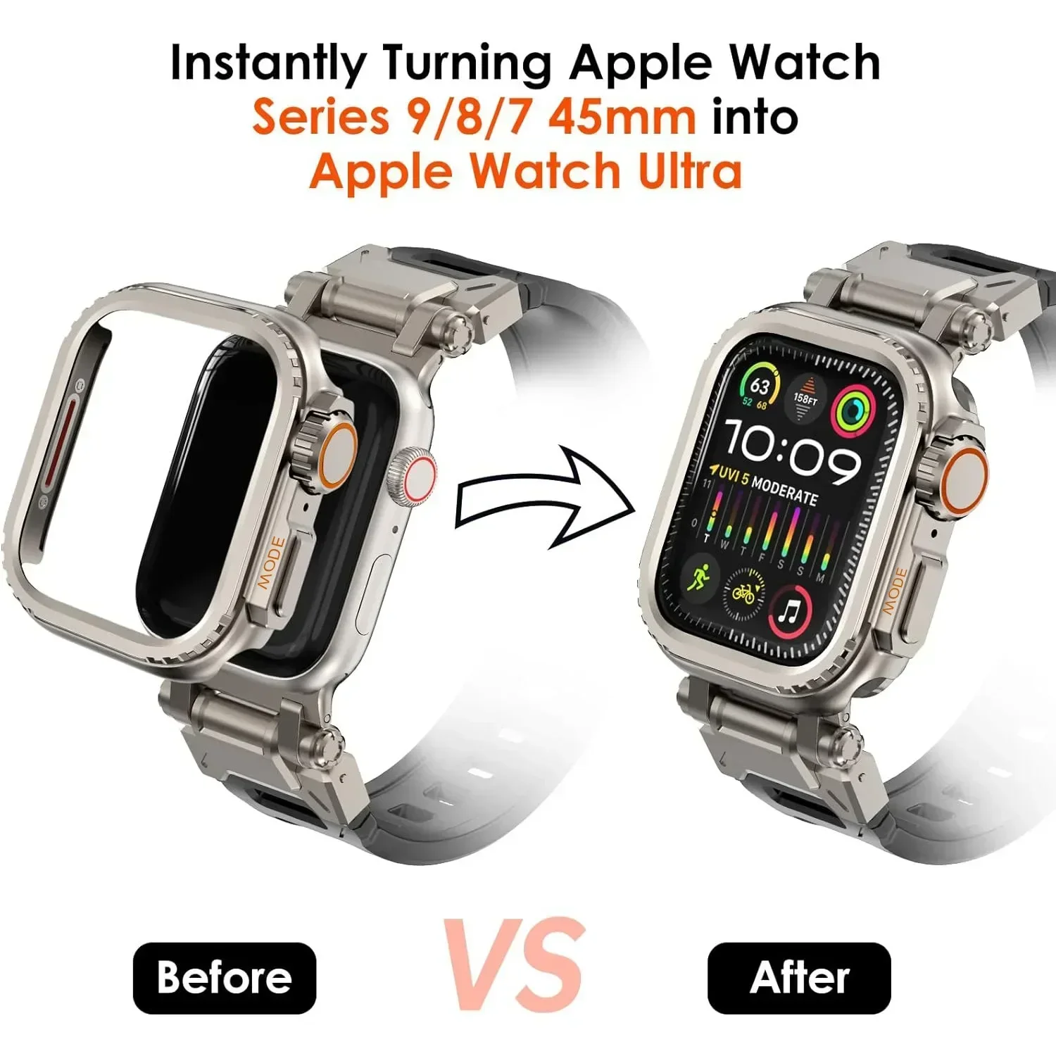 Metallabdeckung für Apple Watch Ultra 1 2 49 mm 45 mm Gehäuse Metallgehäuse für IWatch Serie 10 46 mm 9 8 7 6 5 4 3 SE Rahmenschutz 44 mm