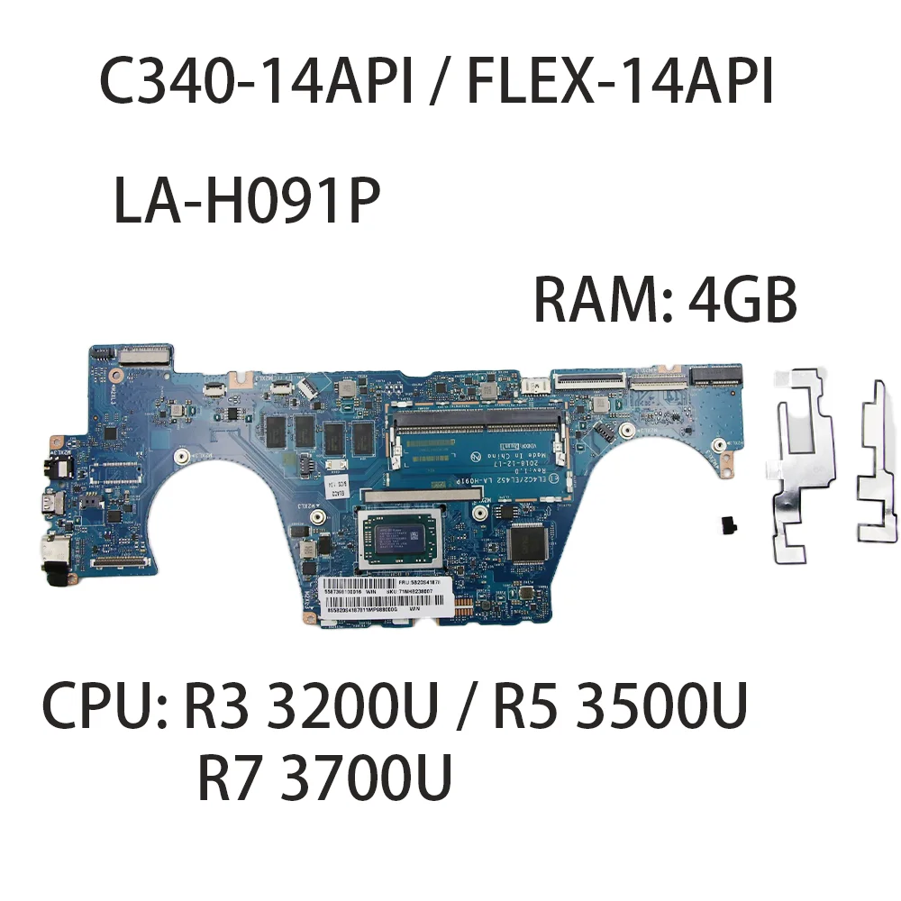 

Материнская плата для ноутбука Lenovo C340-14API FLEX-14API с процессором: R3 3200U R5 3500U R7 3700 RAM:4G FRU:5B20S41882 5B20S41874