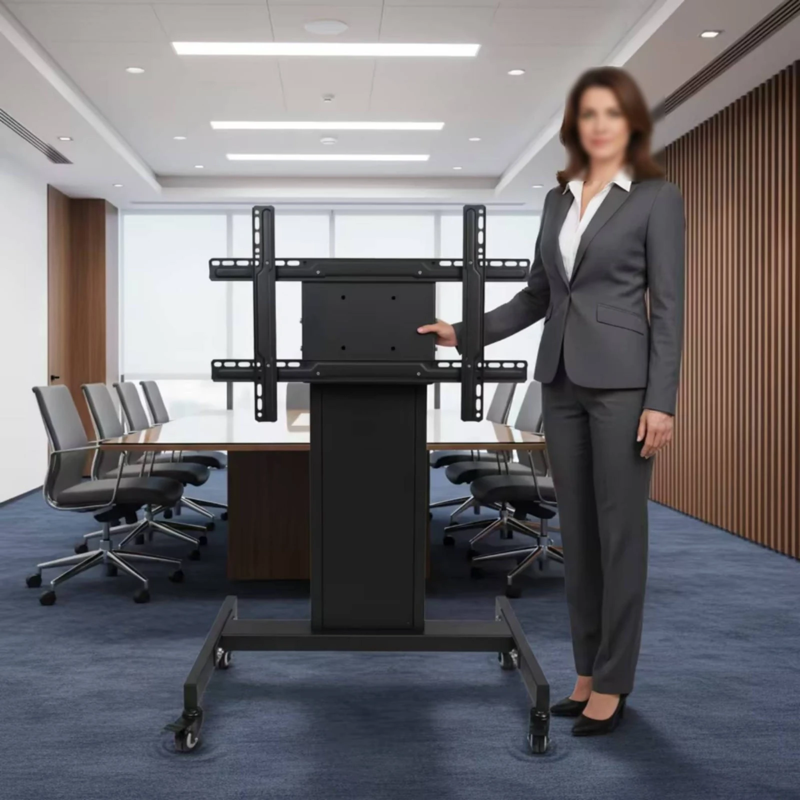 Mobile TV Cart Portable Mobile TV Stand Universal Sturdy for Presenters, Conference Rooms, Classrooms