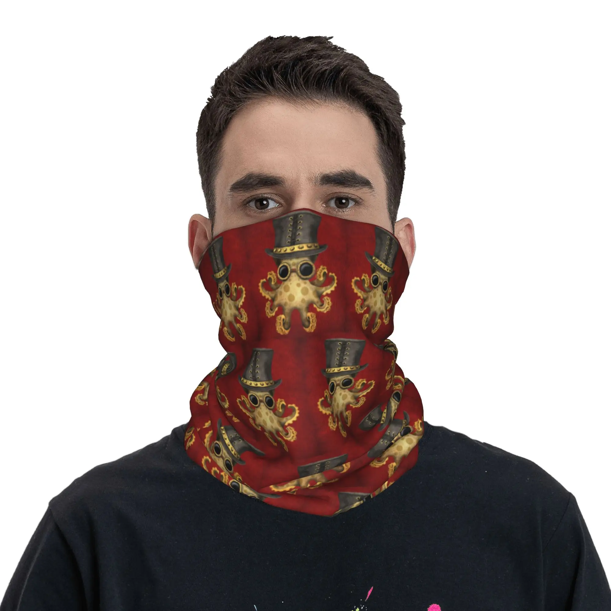 

Steampunk Baby Octopus Bandana Neck Cover Printed Mask Scarf Cycling Scarf Outdoor Sports for Men Women Adult Breathable