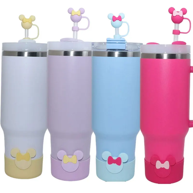 30/40oz Tumbler Cup Base Heat-insulating And Anti Slip Haitang Flower Silicone Protective Cover Accessories Set For Stanley Cup