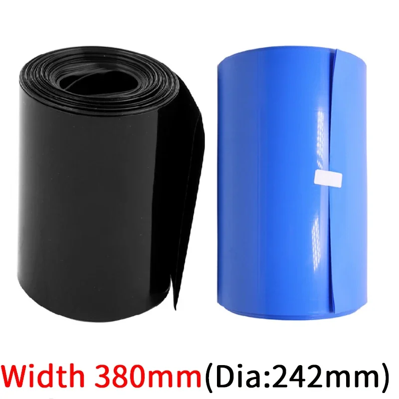 

Width 380mm PVC Heat Shrink Tube Dia 242mm Lithium Battery Insulated Film Wrap Protection Case Pack Wire Cable Sleeve Black Blue