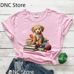 Newly Womens T-Shirt Poodle Tutor Dog Lover Animal Print Tshirt Fashion Harajuku Shirt Summer T-Shirt Femme White Top Streetwear