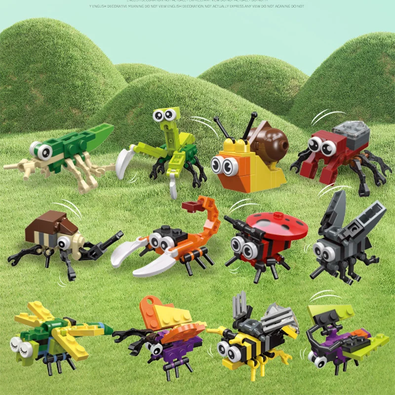 

Mini insect animal model set building block toy assembly gift for boys aged 9 to 12 mini building blocks Christmas gift