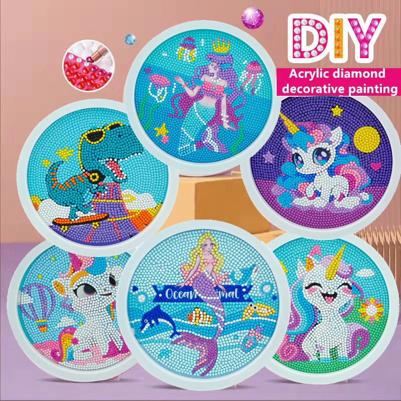 5D DIY diamenty malowanie obraz kreskówkowy jednorożec syrenka mozaika zestawy do malowania diamentami DIY dekoracja domu prezent dla dzieci