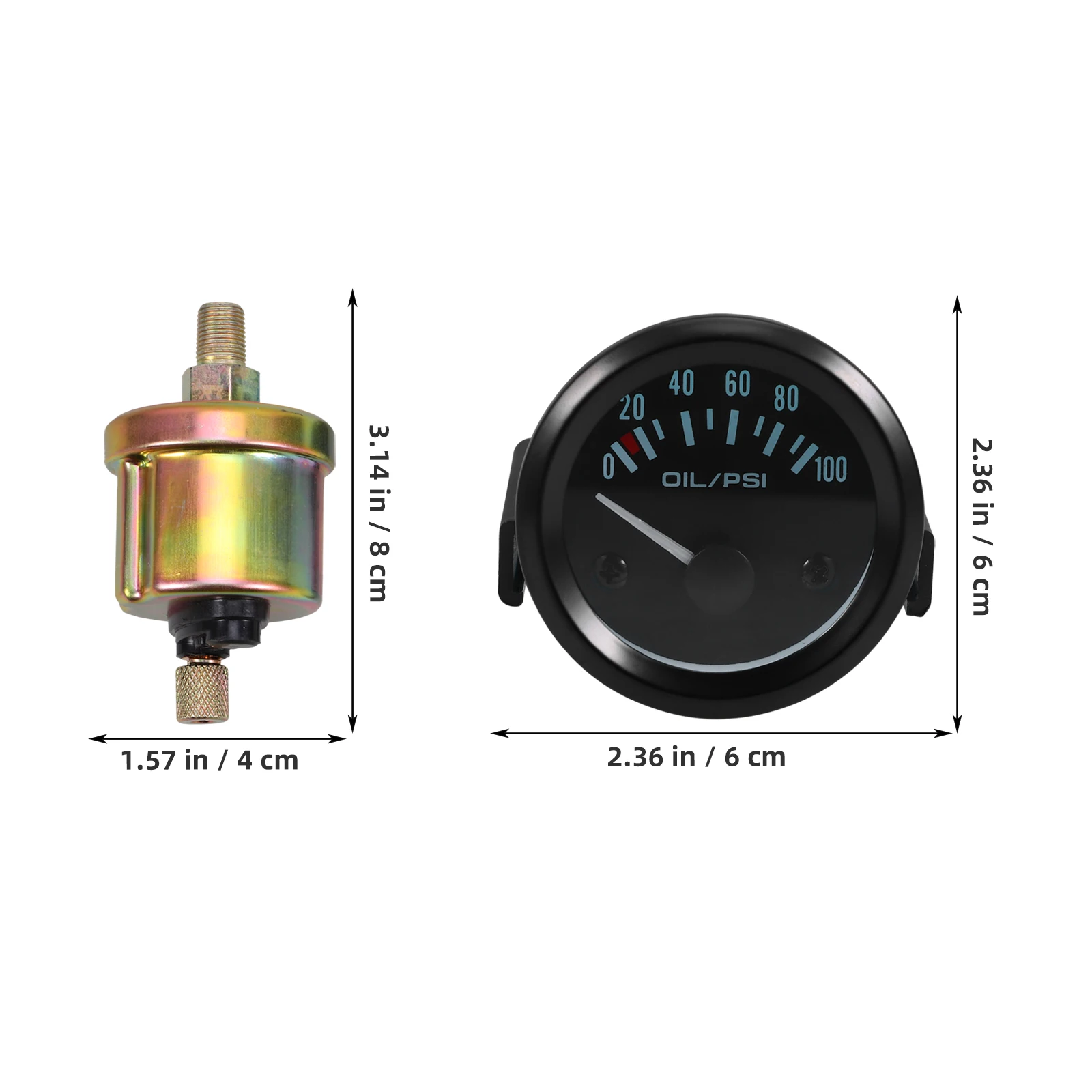 

12V Needle Sensor Style Press Auto Car Oil Pressure Gauge Automotive Oil Pressure Gauge Kit Fits All Car Models