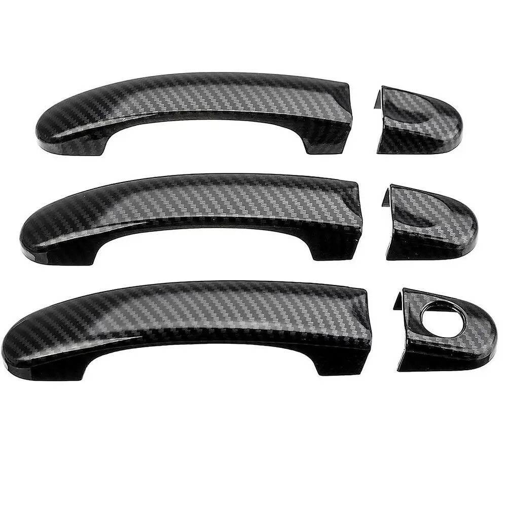 6Pcs Carbon Fiber Door Handle Cover Set For VW Transporter T5 T6 Caddy 2003 - 15