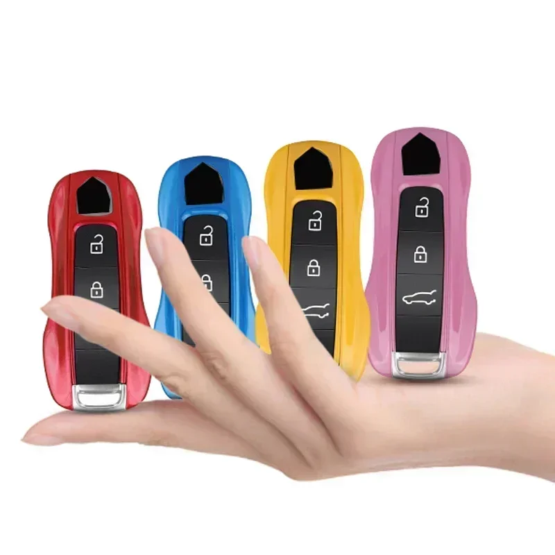 Remote smart car solid color ABS key cover For Porsche Panamera Macan 718 Taycan 911 Cayman Boxster 9yA 971 Car Accessories