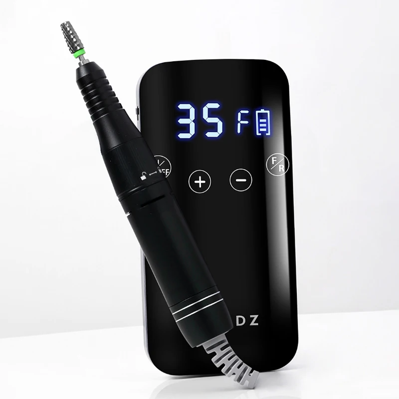 Profissional 35000rpm elétrica portátil máquina de broca do prego recarregável baixo ruído lixadeira arquivo para manicure ferramenta salão beleza