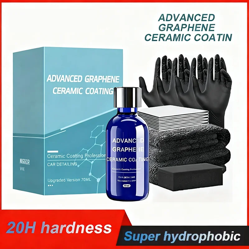 

20H усовершенствованное графеновое керамическое покрытие для автомобилей (70 мл) Utlizes с технологией отслеживания УФ-излучения, сверхвысокоглянцевое покрытие против царапин для автомобиля
