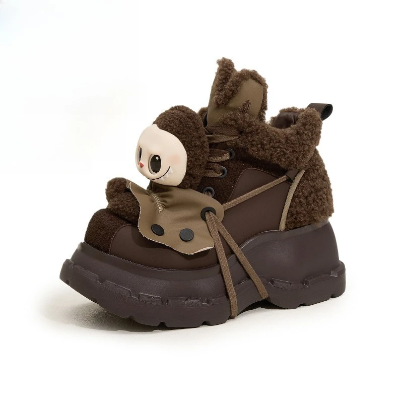 

CICIYANG Women's Winter Ankle Boots 2025 New Inner Heightening Chunky Platform Snow Boots Female Non-slip High-top Shoe Sneakers