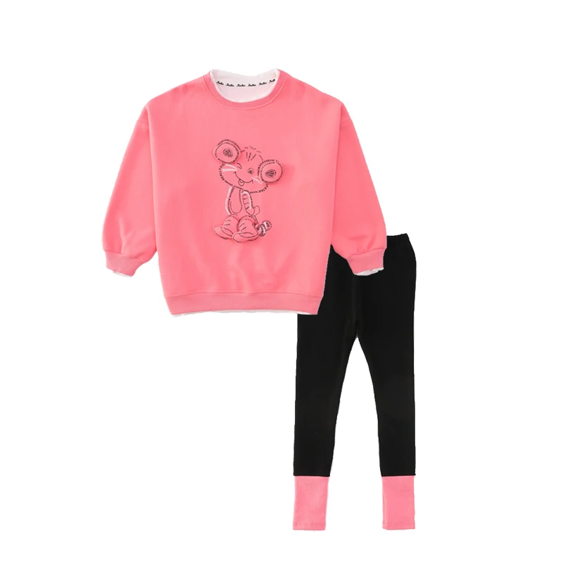 Spring Autumn Girls Clothes Sets Cartoon frog Sweatshirt + skinny Leggings Outfits 5 6 7 8 9 10 12 13 years Casual Kids Clothing