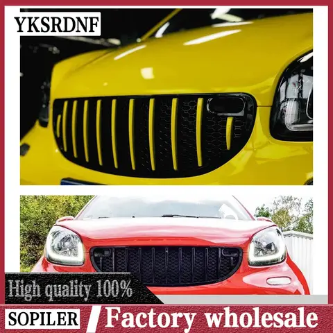 엠블럼 없는 프론트 레이싱 그릴 그릴, 메르세데스 뉴 스마트 453 스포츠 에디션, 자동차 스타일링