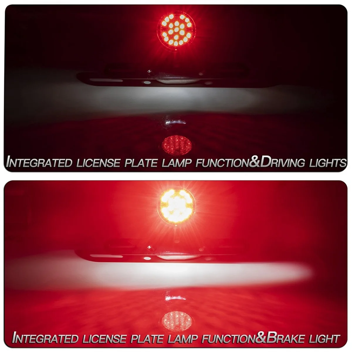 

Motorcycle Retro LED Tail Brake Stop Light Lamp License Plate Light with Bracket Black for Sportsters A
