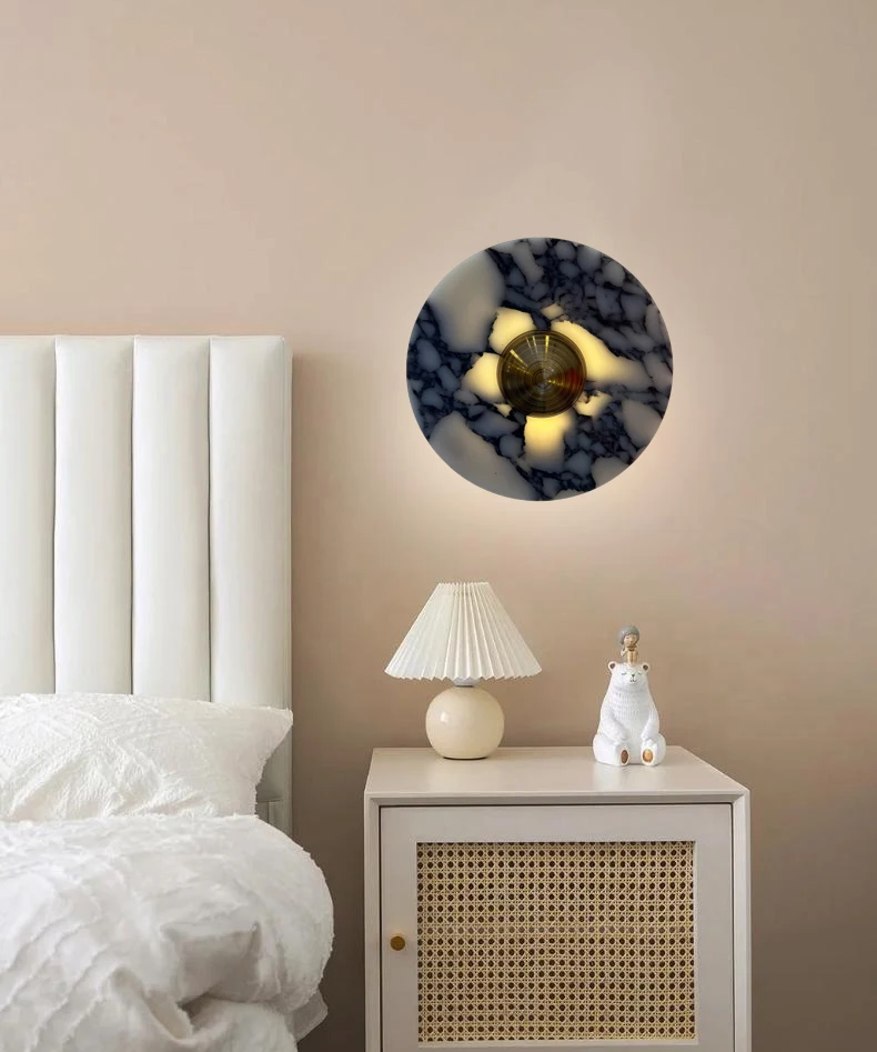 Art Wall Light Stone Gold Metal