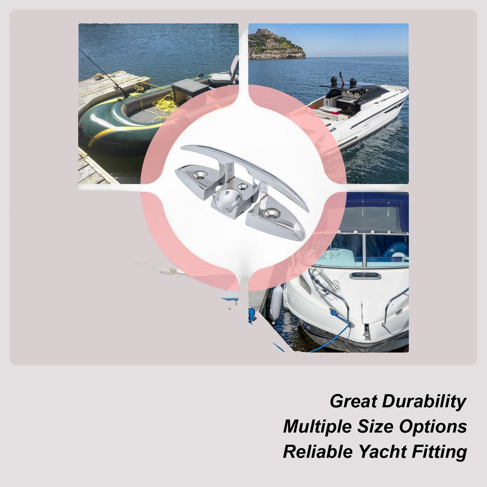 

Marine Mooring Folding Lifting Rope Bolt Heavy Duty Precision Hardware Pull Up Boat Cleat for Sailboats Kayak Outdoor Sports