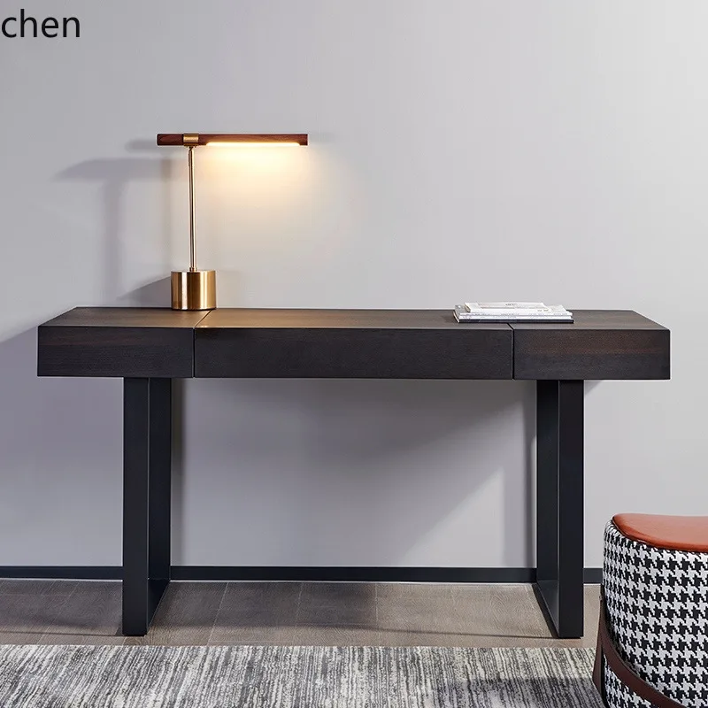 HT Minimalist Smoked Multifunctional Makeup Table with Invisible Flip Mirror, Dressing Table, Bedroom Desk, Simple Computer Desk