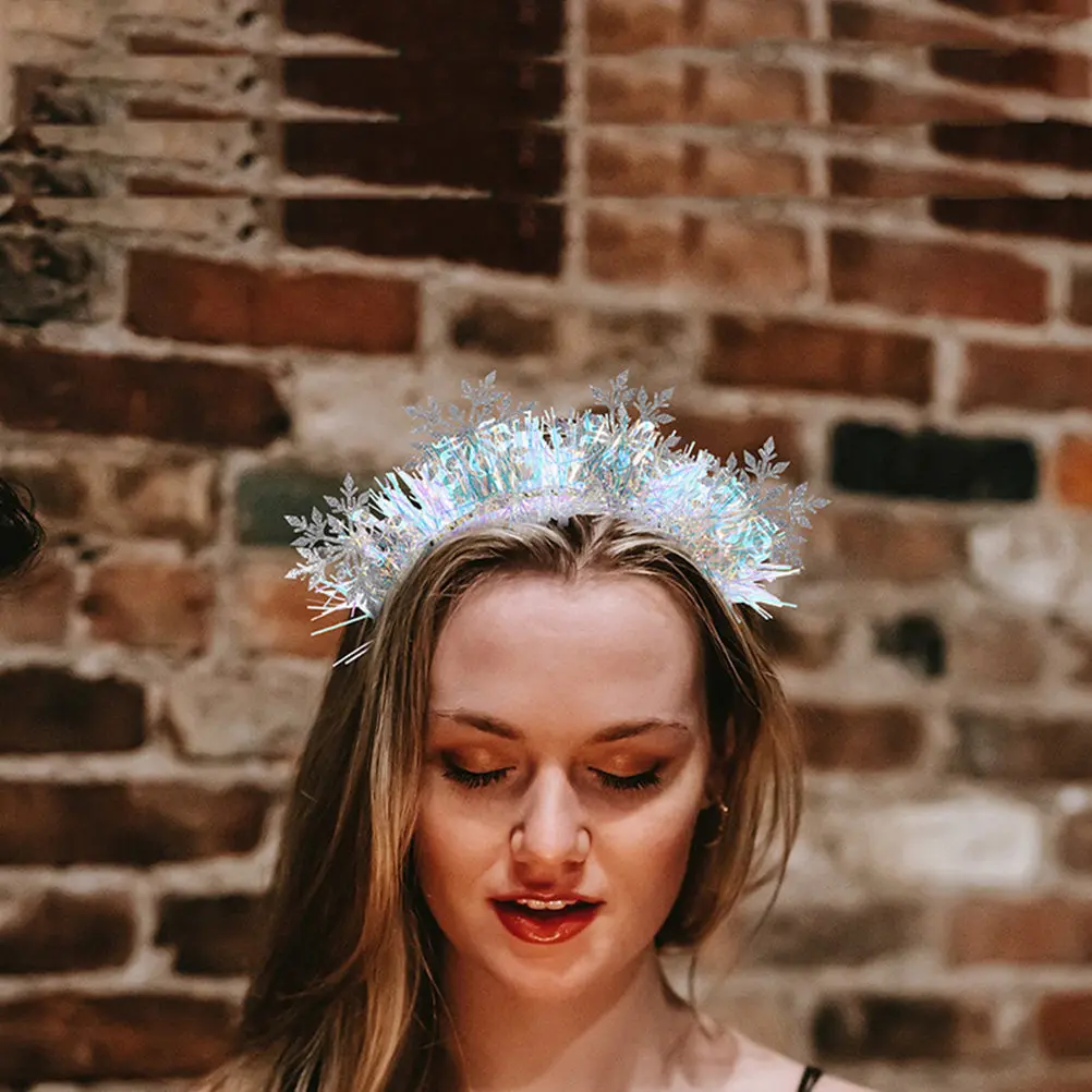 

3Pcs Glitter Snowflake Headband Christmas Party Hair Accessory for Women Girls Decorative Headband Xmas Hairband Lightweight Eye