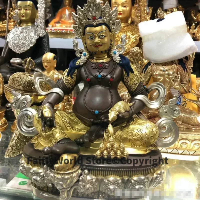 Statue de Bouddha Jambhala de 30cm de large, de qualité supérieure, porte-bonheur