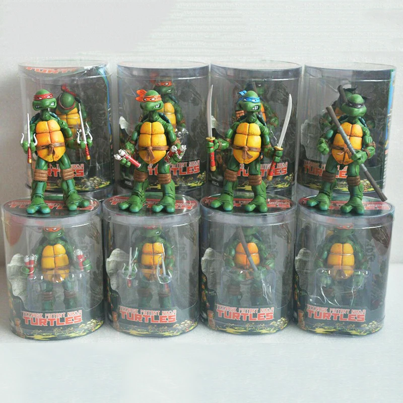 

4pcs Teenage Mutant Ninja Turtles Action Figure 14cm TMNT Michelangelo Leonardo Model Movable Doll Toy Kids Decoration Gift