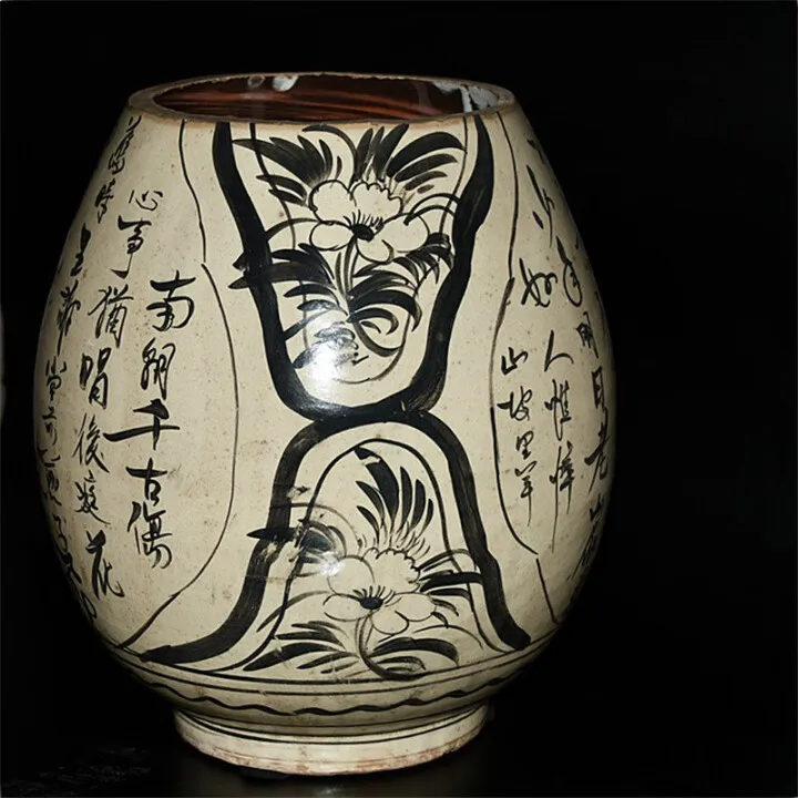Kiln black flower poetry porcelain